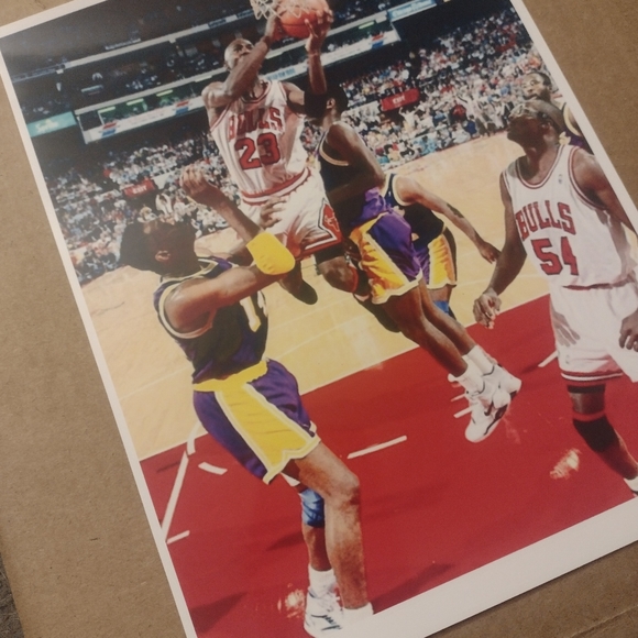 NEW MICHAEL AIR💨JORDAN 8.5x11 BULLS NBA OLD SCHOOL 1991 GLOSSY REPRINT POSTER - Picture 5 of 6